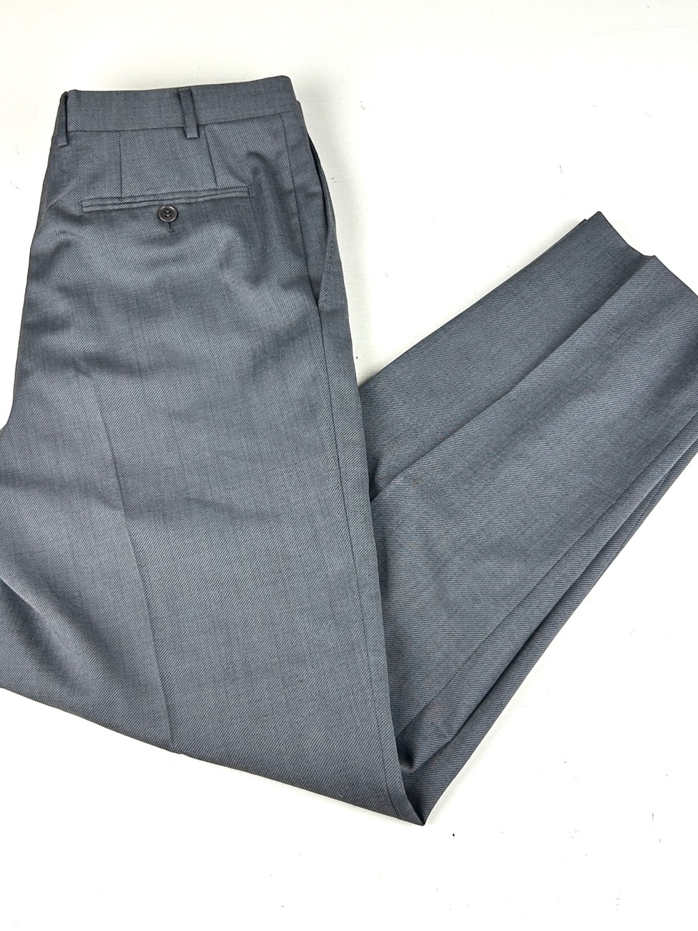 Canali 100% Wool Mens Dress Pants 34 X 31 Gray Flat Front